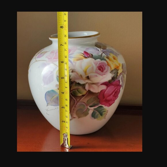 Noritake Vase Hand-Painted Porcelain, Signed S. Kimura Nippon Toki Kaisha - Picture 7 of 9